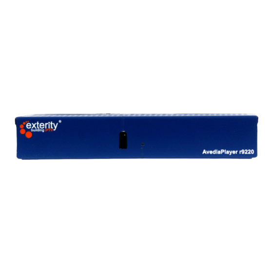 Exterity AvediaPlayer r92xx series Getting Started Manual