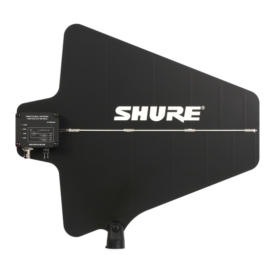 Shure UA874 Active Directional Antenna Manuals