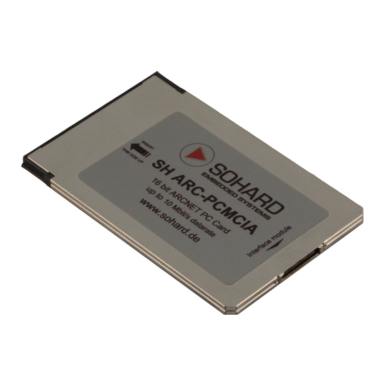 SOHARD SH ARC-PCMCIA Manuals