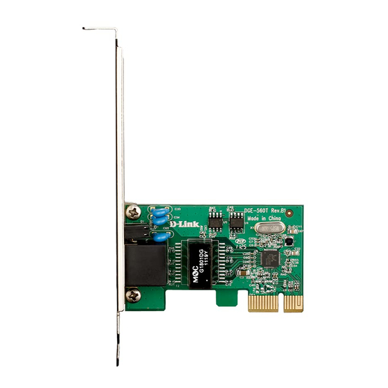 D-Link DGE-560T - Gigabit PCI-Express SNMP VLAN Flow Control Network Adapter Manuals