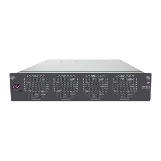 Belden grass valley MV-820-IP Quick Setup Manual