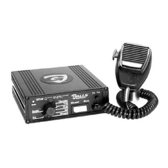 Galls ST160 Installation And Operating Instructions Manual