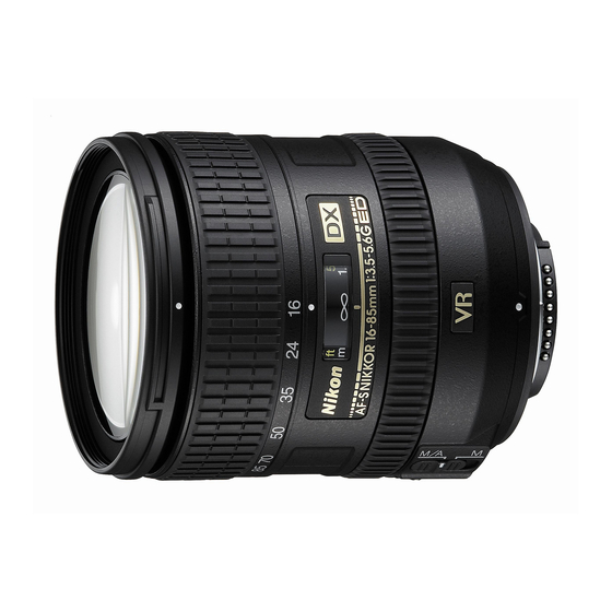 Nikon AF-S DX NIKKOR 16-85mm f/3.5-5.6G ED VR User Manual