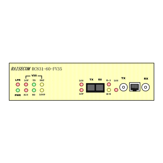 Raisecom RC831-60-FV35 Series Manuals