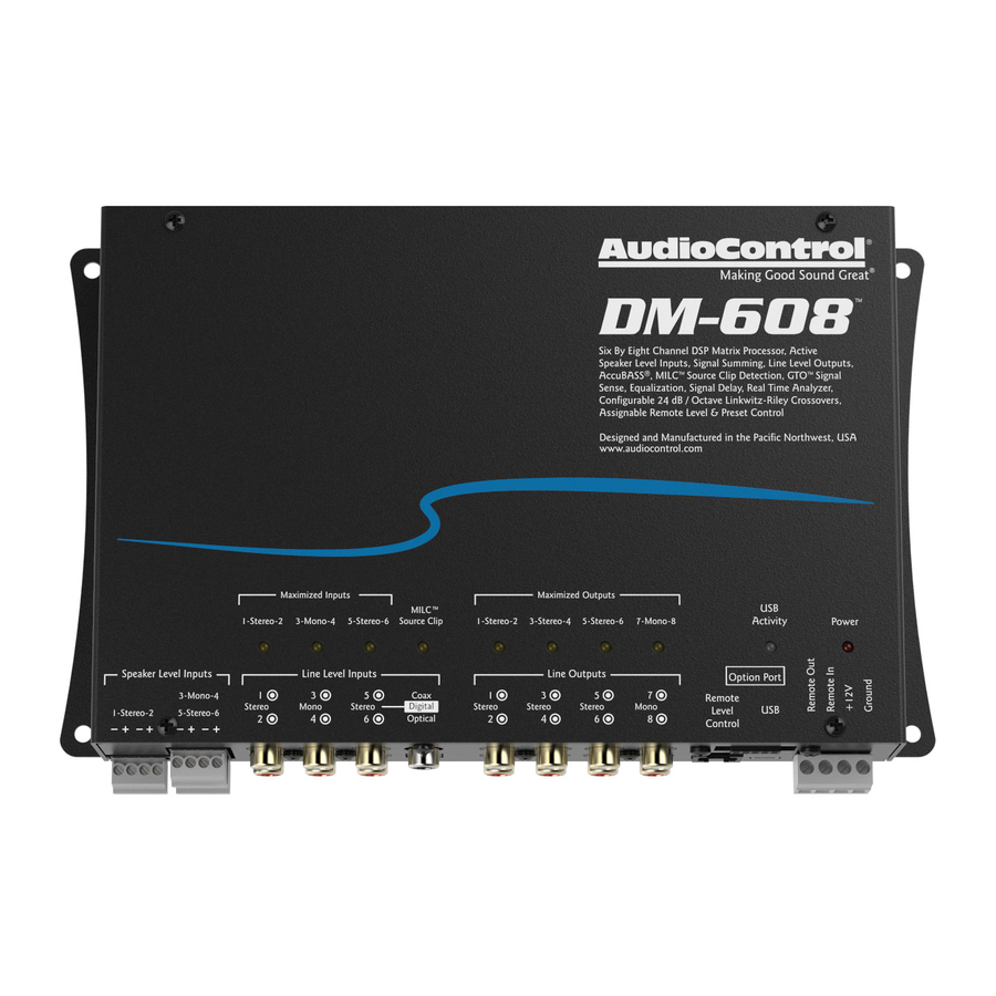 AudioControl DM-608 Installation Manual