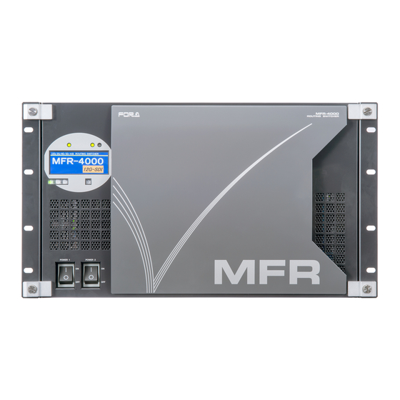 FOR-A MFR-4000 Quick Setup Manual