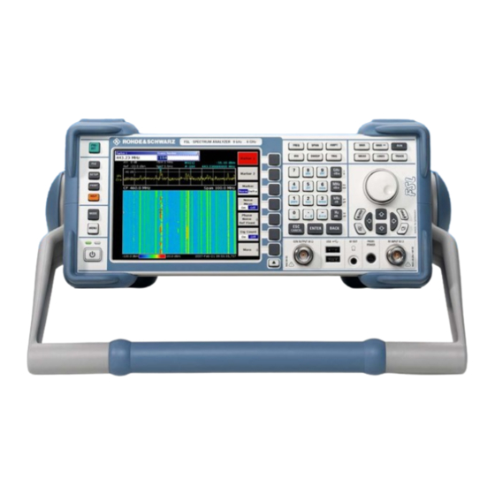 Rohde & Schwarz FSL3 Manuals