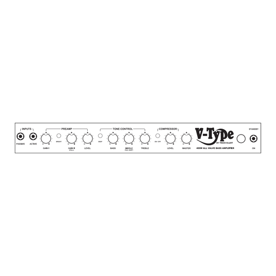 TRACE ELLIOT V-TYPE V8 Operating Instructions Manual