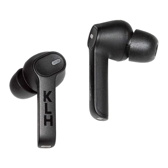 User Manuals: KLH Fusion True Wireless Earbuds