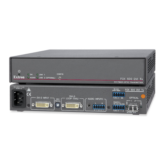 Extron electronics Fiber Optic Transmitter-Receiver Pair FOX 500 DVI Rx Specifications