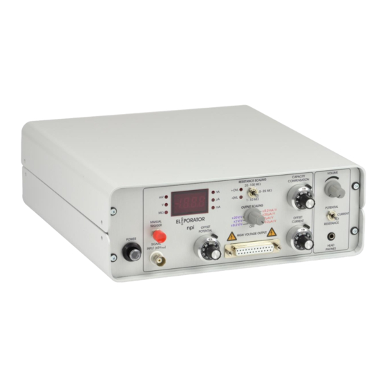 NPI ELectroPORATOR Operating Instructions And System Description