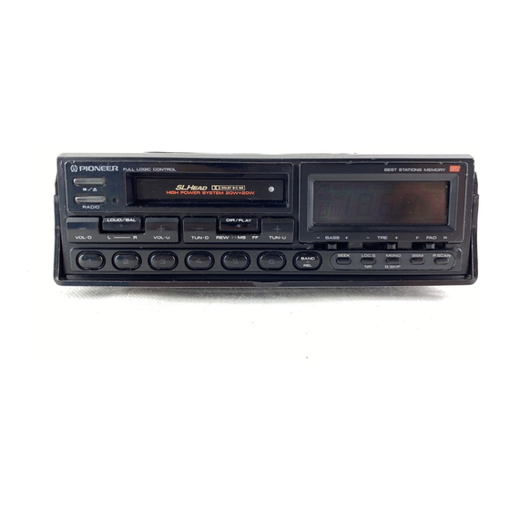 Pioneer KEH-9080B Cassette Car Stereo Manuals