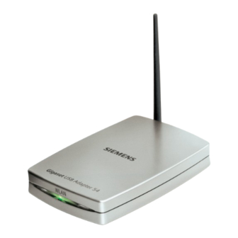 Siemens Gigaset USB Adapter 54 Qucik Start Manual