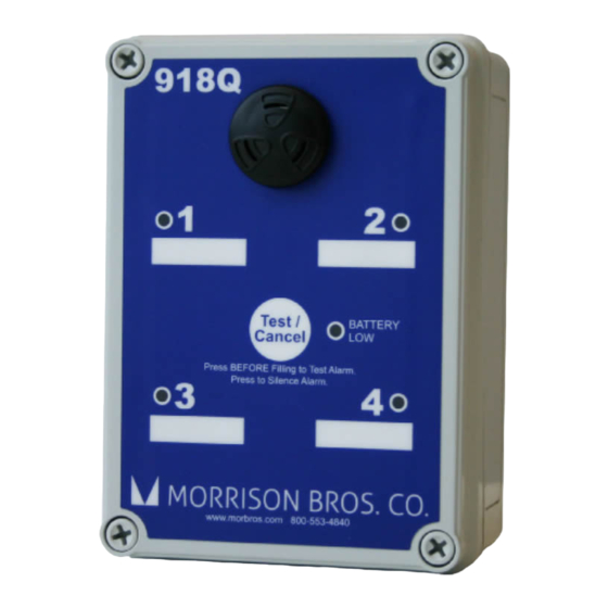 Morrison Bros. co. 918S Series Installation, Operation And Maintenance Instructions