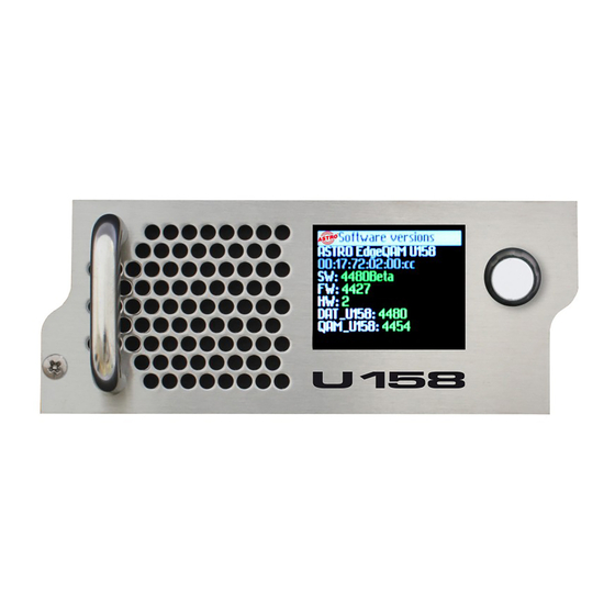 ASTRO EdgeQAM U 158 Operating Manual