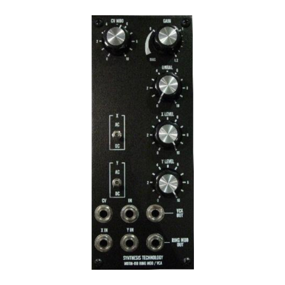 Synthesis Technology MOTM-110 Ring Mod & VCA Manuals