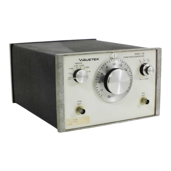 Wavetek 130 Instruction Manual