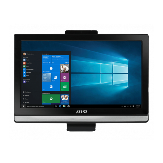 MSI Pro 20E Series All-in-One PC Manuals