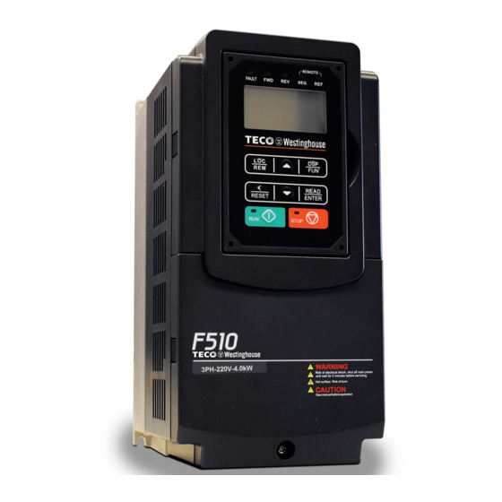 TECO F510 Series Quick Setting Manual
