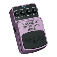 Behringer OVERDRIVE/DISTORTION OD300 User Manual