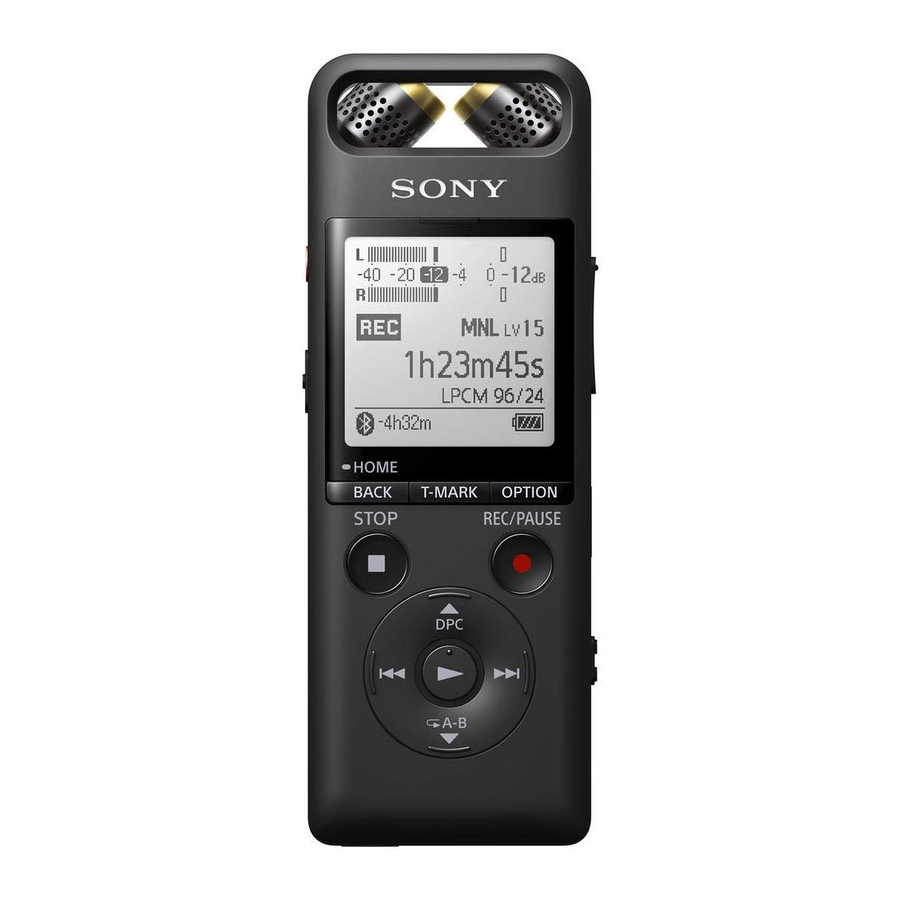 Sony PCM-A10 - Linear PCM Recorder Operating Instructions