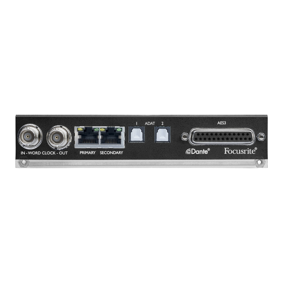 Focusrite ISA ADN2 Installation And User Manual