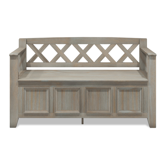 Simpli Home WyndenHall Brooklyn + Max ENTRYWAY STORAGE BENCH INT-AXCAB-BNCH-DAB Manual