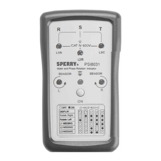 Sperry instruments PSl8031 Operating Instructions