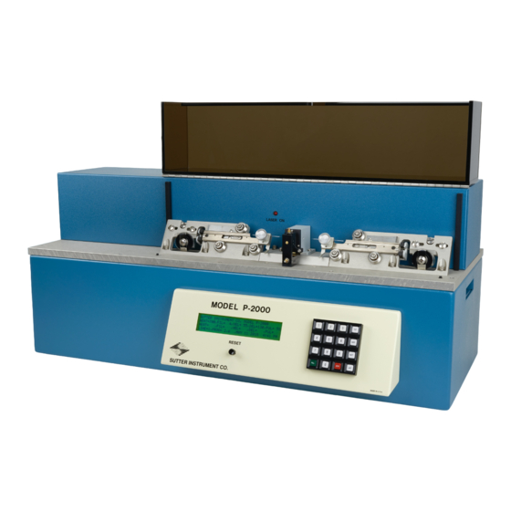 Sutter Instrument P2000/G Quick Start Manual