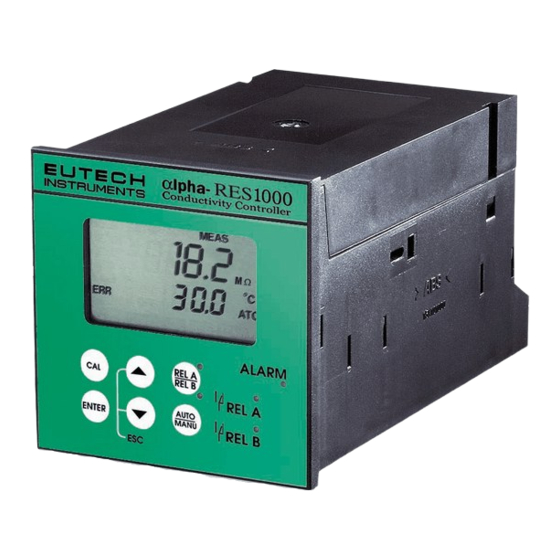 EUTECH INSTRUMENTS ALPHA RES 1000 RESISTIVITY CONTROLLERTRANSMITTER Instruction Manual