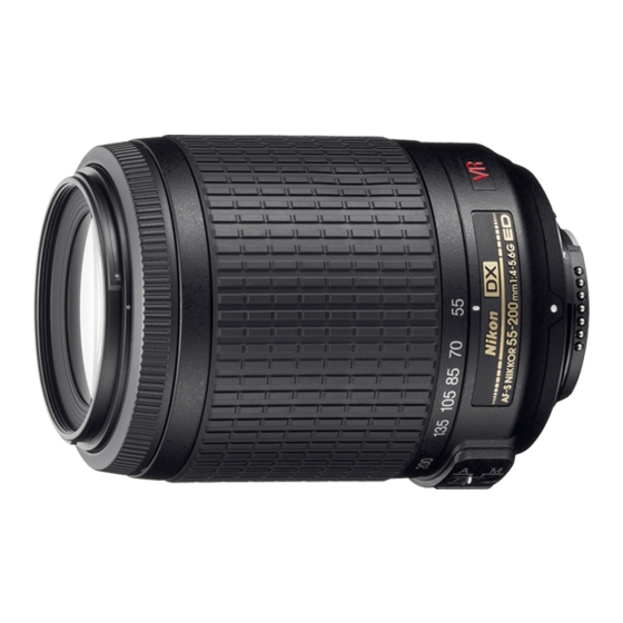Nikon AF-S DX VR Zoom-Nikkor 55-200mm f/4-5.6G IF-ED Instruction Manual