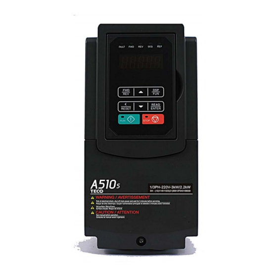 TECO A510s Series Quick Setting Manual