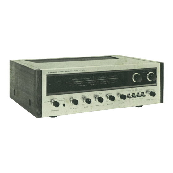 Pioneer LX-880 Installation, Operating And Service Manual