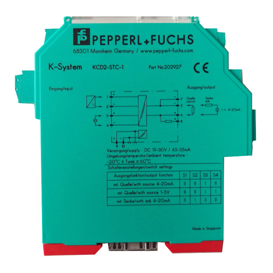 Pepperl+Fuchs KCD2-STC-1 Power Supply Manuals