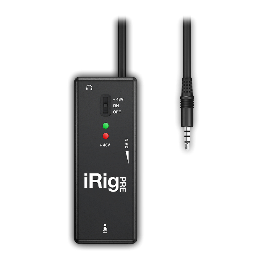 IK Multimedia iRig Pre User Manual