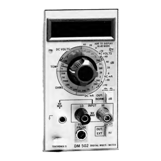 Tektronix dm502 Instruction Manual