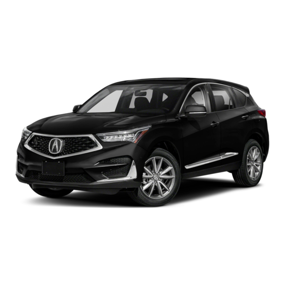 Acura RDX 2020 Owner's Manual For Quick Reference