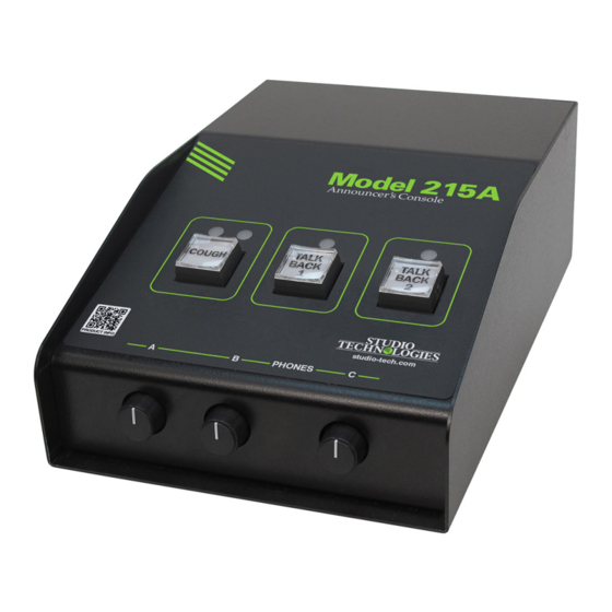 Studio Technologies 215A User Manual