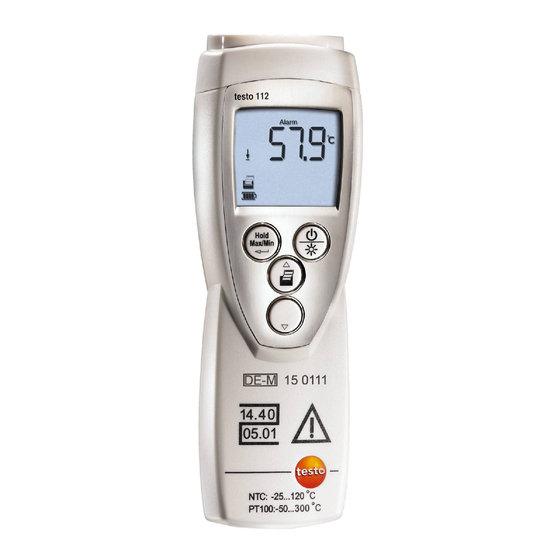 TESTO 112 Instruction Manual