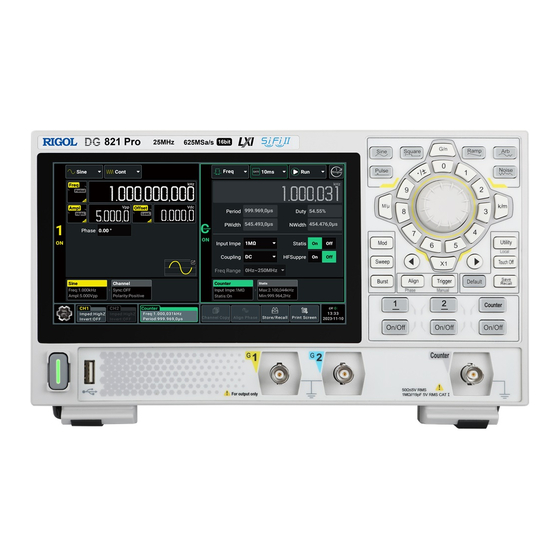 Rigol DG800 Pro Series Quick Manual