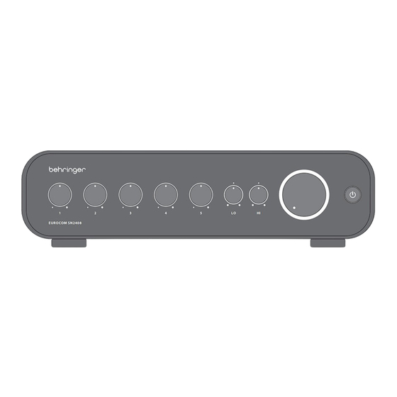 Behringer EUROCOM SN2408 Quick Start Manual