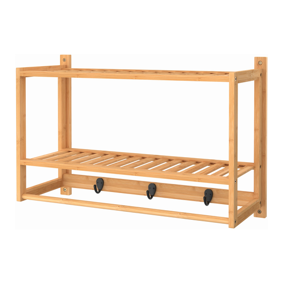 AMES ClosetMaid Bamboo Wall Shelf with Hooks Installation Instructions Manual