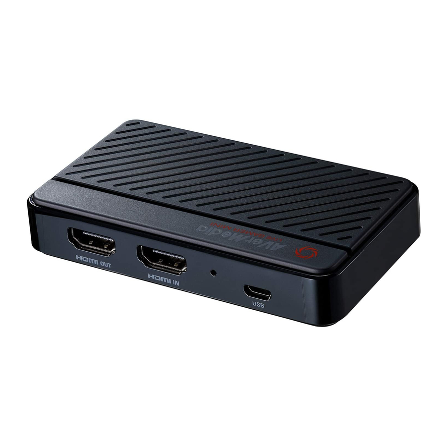 Avermedia LIVE GAMER MINI Manual