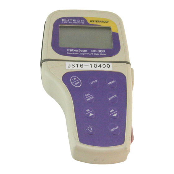 EUTECH INSTRUMENTS WATERPROOF CYBERSCAN DO 300 DISSOLVED OXYGEN METER Instruction Manual