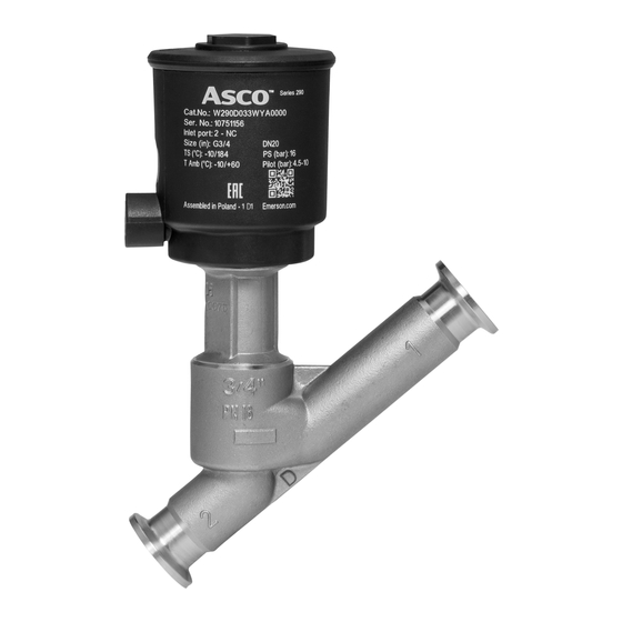 Asco 290 Series Installation And Maintenance Instructions