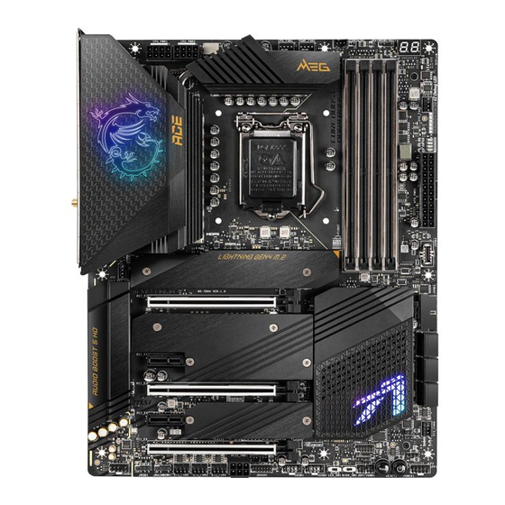 MSI MEG Z590 UNIFY Quick Start Manual