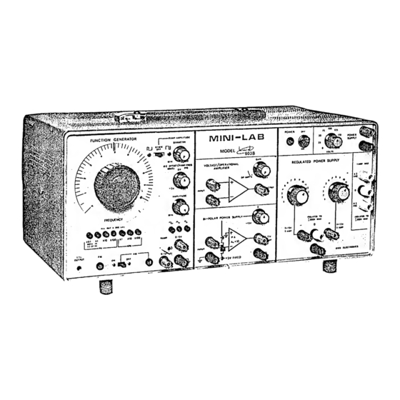 BWD MINI-LAB 603B Manual