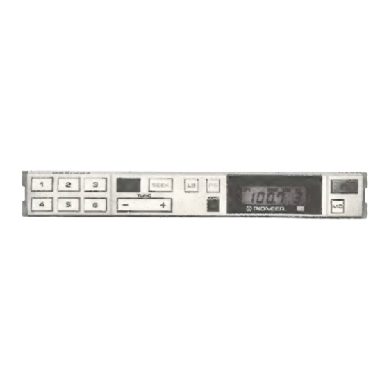 Pioneer GEX-007(MB)EW Car Stereo Tuner Manuals