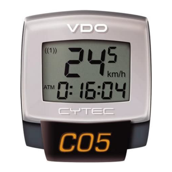 VDO Cyclecomputing C05 Instruction Manual