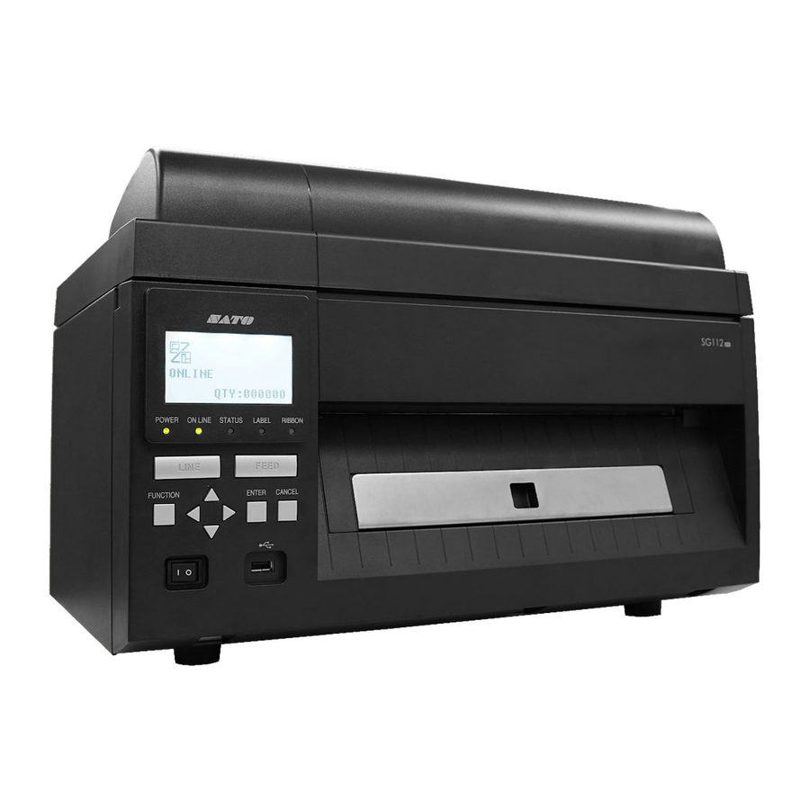 SATO SG112 - Barcode Printer Quick Guide